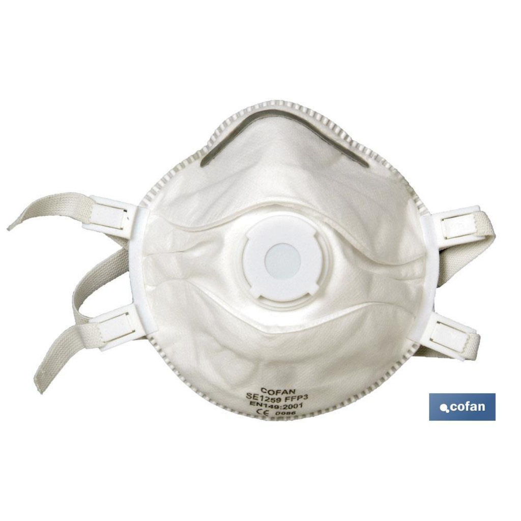 Mascarilla FFP3 NR (D) con Válvula - Pack 5 Unidades