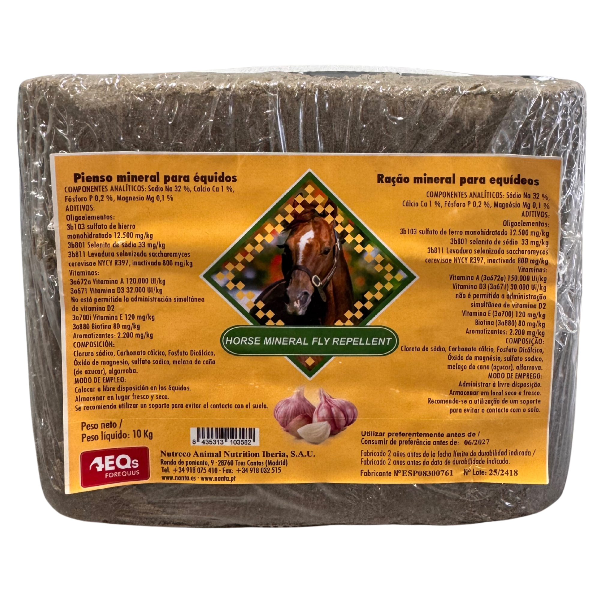4EQ'S Horse Mineral Fly Repellent 10kg - Bloque Mineral Caballos Repelente Moscas