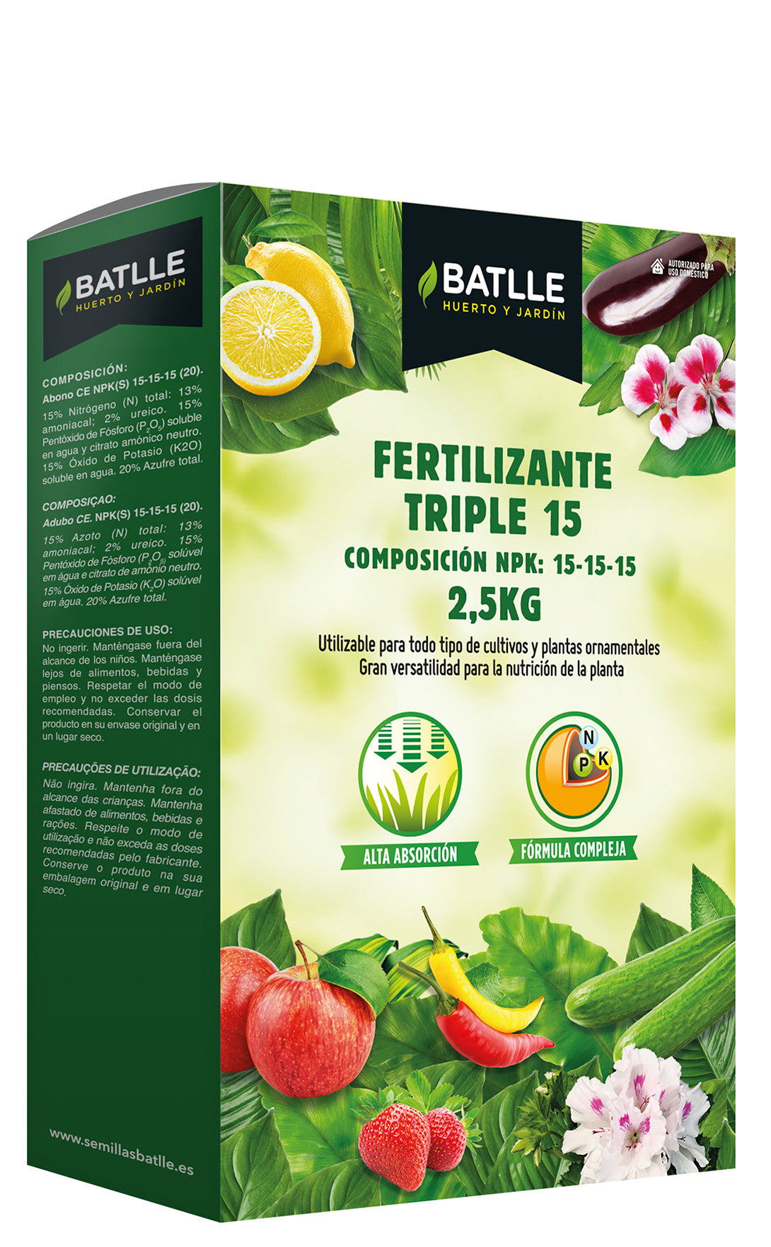 Fertilizante Triple 15 Batlle - 2,5 KG