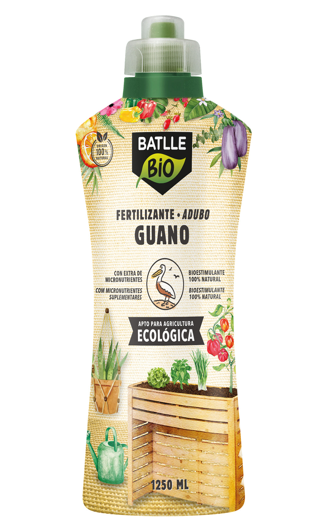 Fertilizante Guano BatlleBio - Botella 1,25L