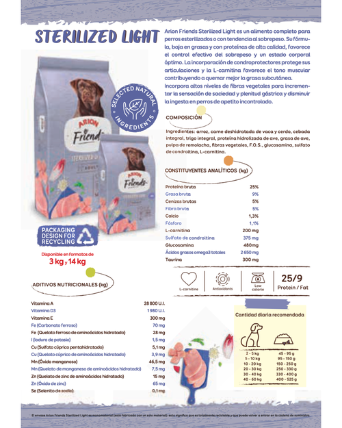 Arion Friends Sterilized Light - 14 KG