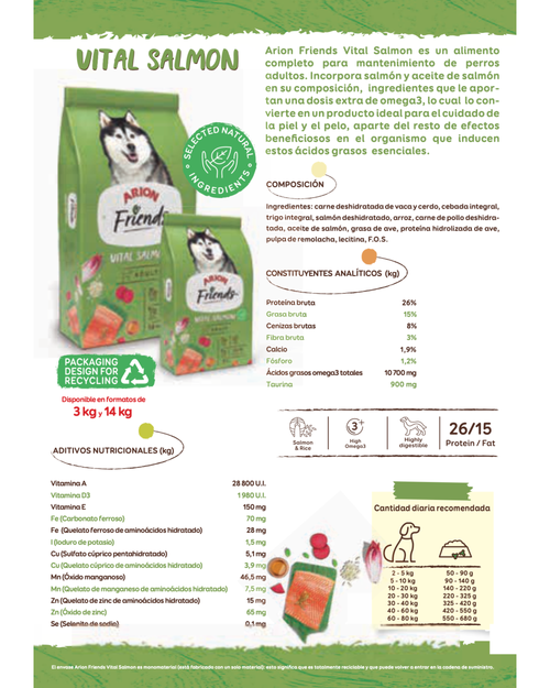 Arion Friends Vital Salmón - 14 KG