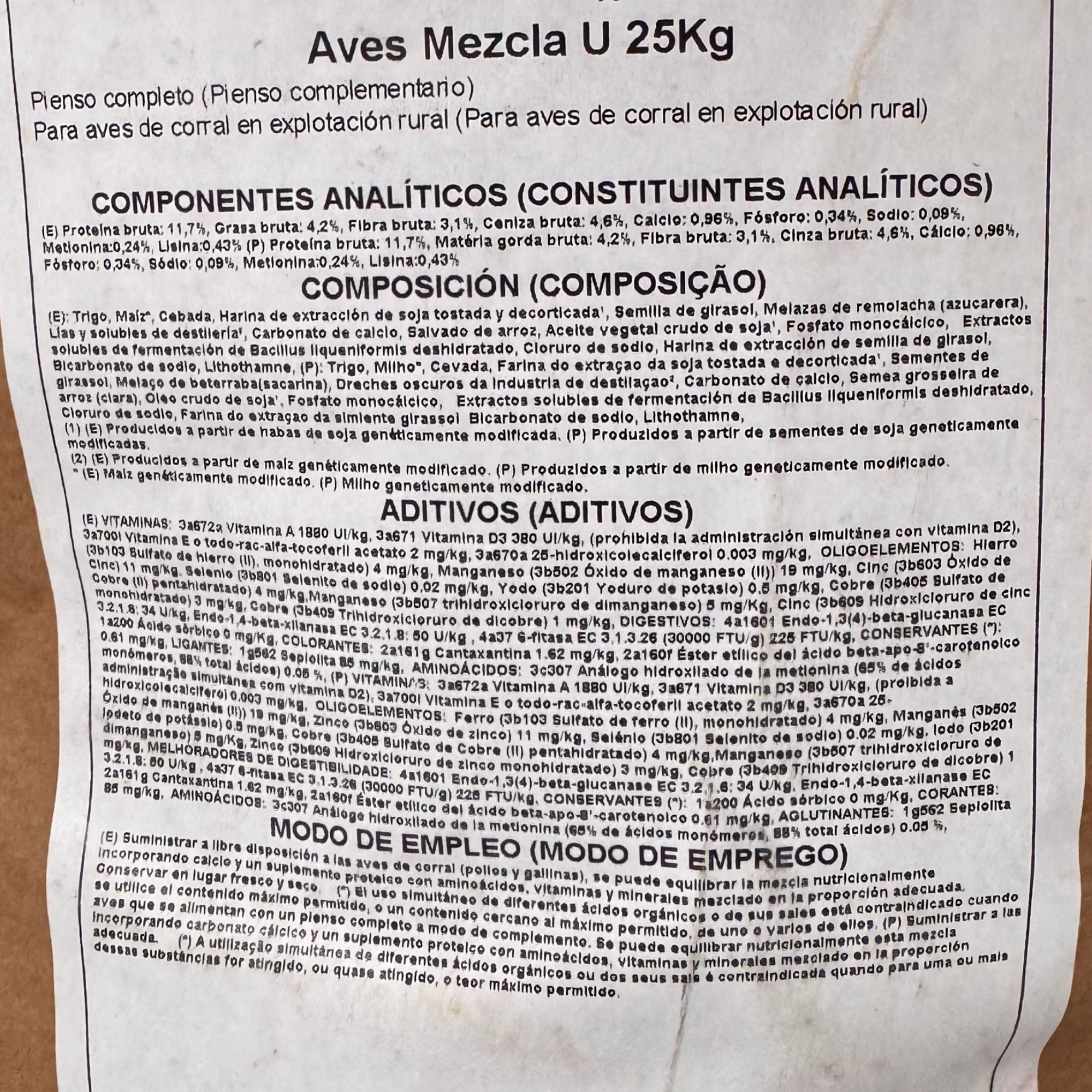 Aves Mezcla U 25kg Nanta - Pienso Completo Aves Corral | Explotación Rural